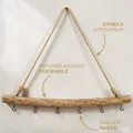 Produktbild: Deko Holzstange mit Kordel & Haken, AST Holz Treibholz Deko Hänger, Dekoration Stock Dekoast Holzbalken Dekozweig zum aufhängen, Fensterdeko Türhänger Wanddeko, Größe, Größe:50 cm mit 5 Haken