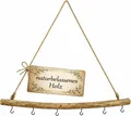 Produktbild: NaDeco Bastelnaturmaterial Deko Holz Stange zum Hängen ca. 50cm mit 5 Haken und Kordel