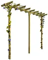 Produktbild: Gartenpirat Pergola 450 cm aus Kiefer kesseldruckimprägniert | Holzpergola Bausatz mit 7x7 cm Pfosten | Torbogen & Rankhilfe für Rosen und Kletterpflanzen