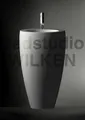 Produktbild: LAUFEN Alessi one Waschtisch mit integrieter Säule, 1 Hahnloch mittig, mit Überlauf, 530x530, H8119724001041