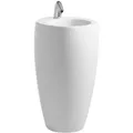 Produktbild: LAUFEN Alessi one Waschtisch mit integrieter Säule, 1 Hahnloch mittig, mit Überlauf, 530x530, H8119724001041, Farbe: Weiß mit LCC
