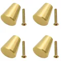 Produktbild: Allbor 4 Stück Möbelknöpfe Gold Schrankgriffe Solide Messing Schrankknöpfe Gr...
