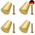 Produktbild: Allbor 4 Stück Möbelknöpfe Gold Schrankgriffe Solide Messing Schrankknöpfe Gri