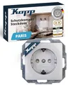 Produktbild: Kopp PARIS Schutzkontaktsteckdose in Silber - Hochwertige 1-fach Unterputz-Steckdose 16A - Stilvolle IP20 Einbausteckdose mit erhöhtem Berührungsschutz - Steckdosen-Unterputz 250V~