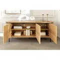 Produktbild: riess-ambiente Sideboard ATELIER 160cm natur / schwarz – Eichen-Optik, Metall, modern (Einzelartikel, 1 St), kompakte Kommode mit vier geschlossenen Fächern – ideal für Wohnzimmer braun 160 cm x 76 cm x 40 cm