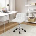 Produktbild: Bürostuhl Ohne Armlehnen, Schreibtischstuhl mit Rollen, Arbeitshocker ergonomisch, Sitzhocker Schminkstuhl, 360° drehbar höhenverstellbar, aus