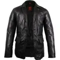 Produktbild: Herren Leder Blazer aus echtem Lamm Nappaleder 70 ́s Leder Sakko Lederjacke Slim(M) - M