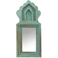 Produktbild: Wandspiegel Mukana Türkis 22cm hoch 10cm breit 3cm tief - Handarbeit