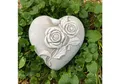 Produktbild: Radami Gartenfigur Grabherz Rosen Gedenkstein Grabschmuck Grabdeko Trauerherz Handarbeit