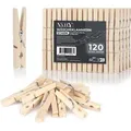 Produktbild: Vaily Wäscheklammern aus Birkenholz 120er Pack - Holzklammern für Wäsche und DIY