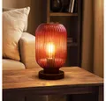 Produktbild: GLOBO LIGHTING Tischleuchte, LED-Leuchtmittel fest verbaut, Warmweiß, Tischlampe Tischleuchte Nachttischlampe Glas lila Retro LED H 24 cm