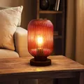 Produktbild: Tischlampe Tischleuchte Beistelllampe Schlafzimmerleuchte lila Retro LED H 24 cm