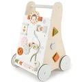 Produktbild: Bieco Lauflernwagen Holz | ab 1 Jahr | Multifunktionale Baby Lauflernhilfe | Laufwagen für Babys zur Förderung der Motorik | Baby Gehhilfe mit Gummibereifung | Activity Lauflernhilfe für Babys