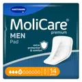 Produktbild: Paul Hartmann AG MoliCare® premium MEN Pad Inkontinenzeinlage, Taschenförmige Inkontinenzeinlagen für Männer bei Blasenschwäche, 4 Tropfen, 1 Packung = 14 Einlagen 1680680