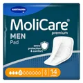 Produktbild: MoliCare MEN Pad 4 Tropfen Diskrete Inkontinenzeinlagen, Schutz bei leichtem bis mäßigem Auslaufen, Auslaufschutz, Sofort-Trocken-Gefühl, fortschrittlicher Hautschutz, 14 Stück