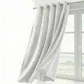 Produktbild: BEAUTEX Samt Vorhang Ösen Verdunkelung Gardine Velvet Blickdicht, 140x145 cm (Breite 140 cm, Höhe 145 cm, Weiß)