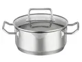 Produktbild: RÖSLE EXPERTISO Bratentopf, Hochwertiger Universaltopf aus Edelstahl 18/10, Glasdeckel, Innenskalierung, induktionsgeeignet, spülmaschinengeeignet, 20 cm, Silberfarben