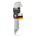 Produktbild: INBUS® 70167 — Das Original. Made in Germany — Set 9tlg, 1.5–10mm, mit Kugelkopf — Innensechskant Winkelschraubendreher