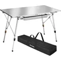 Produktbild: tectake® Campingtisch Bastian faltbar 120 x 70,5 x 58 – 79 cm - Silber