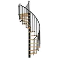 Produktbild: Minka Spindeltreppe Berlin in schwarz mit Buchenstufen bis 309cm Geschosshöhe Ø140cm