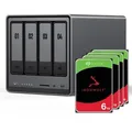 Produktbild: UGREEN DXP4800 24TB Seagate IronWolf NAS-Bundle NAS inkl. 4x 6TB Seagate IronWolf 3,5 Zoll SATA Festplatte