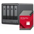 Produktbild: UGREEN DXP4800 32TB WD Red Plus NAS-Bundle NAS inkl. 4x 8TB WD Red Plus 3.5 Zoll SATA Festplatte