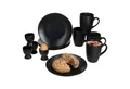 Produktbild: MamboCat Frühstücks-Geschirrset Nero 12tlg Frühstücksset matt schwarz Steingut Teller Kaffeebecher, Steingut