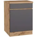 Produktbild: Küchenunterschrank Turin ca. 60x86 cm Grau/Wotan Eiche