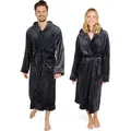 Produktbild: Blumtal Bademantel Damen und Herren - kuschelig weicher Fleece Bademantel mit Kapuze & praktischen Fronttaschen, ® , Größe S, Farbe Anthrazit - Grau - S