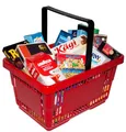Produktbild: tanner DER KLEINE KAUFMANN TANNER Deco - Supermarkt Korb, gefüllt mit verschiedenen Artikeln, Zubehör für Kaufmannsladen, lebensmittelechtes Design, 4012.8