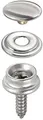 Produktbild: 20x Druckknopf zum Anschrauben/Edelstahl – 3 teiliges Schraub-Set mit Knopf-S...