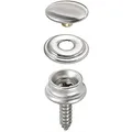 Produktbild: Druckknöpfe zum Anschrauben 20 Stück Edelstahl 3 teilig Gewinde 15 mm Silber