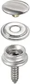 Produktbild: 20x Druckknopf zum Anschrauben/Edelstahl – 3 teiliges Schraub-Set mit Knopf-S...