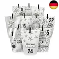 Produktbild: Papierdrachen Extravaganter Adventskalender zum Befüllen - mit 24 weißen G