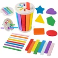 Produktbild: Montessori Spielzeug ab 1 Jahr 3-in-1 Holz Sortierspiel Kinder Geschenk Lerns...