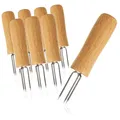 Produktbild: 8x Mais-Gabel mit 3 Edelstahl-Zinken, rostfrei - wiederverwendbare Maisspieße