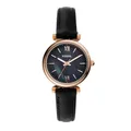 Produktbild: Fossil Damenuhr Carlie Mini, Quarzwerk, 28mm Rose Gold Edelstahlgehäuse mit einem Lederarmband, ES4700