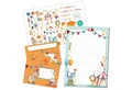 Produktbild: PAPIERDRACHEN Briefpapier Briefblock Set - 50 bunt bedruckte Briefbögen -Briefpapier, Briefpapier mit Stickerbogen - 20 bedruckte Umschläge