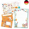 Produktbild: Papierdrachen Briefblock Set - 50 bunt bedruckte Briefbögen - Briefpapier mit