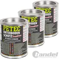 Produktbild: 3x 1 L PETEC UNTERBODENSCHUTZ BITUMEN SCHWARZ PINSELDOSE ROST STEINSCHLAG AUTO