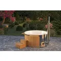 Produktbild: Finntherm Holz Badefass Stockholm Thermoholz Ø 180 cm VA-Ofen 30 kW Grau