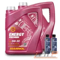 Produktbild: 2x 5 L LITER MANNOL ENERGY PREMIUM 5W-30 MOTORÖL + 2x 250 ml OIL LEAK STOP