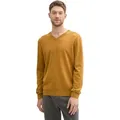 Produktbild: V-Ausschnitt-Pullover TOM TAILOR, Herren, Gr. L, mustard melange, Strick, Obermaterial: 100% Baumwolle, meliert, regular fit normal, V-Ausschnitt, Rippbündchen, Pullover, mit kleiner Logo-Stickerei
