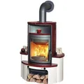 Produktbild: Hark Avenso GT ECOplus Kaminofen Ofenkacheln Bordeauxrot 6 kW mit Automatik