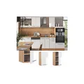 Produktbild: Vicco Hängeschrank Küchenschrank Küchenmöbel Fame-Line Eiche Weiß modern 40 cm Küche Einbauküche Hängeschrank Drehtür Einlegeboden Küchenzeile Hochglanz
