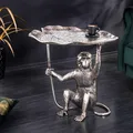 Produktbild: riess-ambiente Design Beistelltisch WILDLIFE MONKEY 60cm silber Metall Couchtisch Tisch Wohnzimmertisch