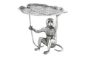 Produktbild: riess-ambiente Beistelltisch WILDLIFE MONKEY 60cm silber antik · Wohnzimmertisch aus Metall (Einzelartikel, 1-St), rund · handmade · Affen-Statue · Urban Jungle Design