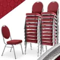 Produktbild: Stapelstuhl 20er Set - Bankettstuhl stabil bis 150 kg in Rot, Raburg David