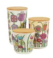 Produktbild: WENKO Vorratsdose Mod. Garden aus nachhaltigem Bambus 3er Set für elegante und umweltfreundliche Aufbewahrung in Küche und Haushalt 15x10x10 cm