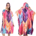 Produktbild: Handtuch-Poncho für Herren Damen Microfaser Surf Poncho Handtuch mit Kapuze B...